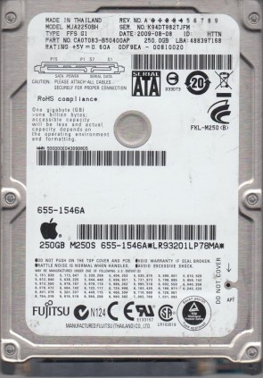 MJA2250BH FFS G1 Fujitsu 250GB SATA 2.5 Inch Hard Drive